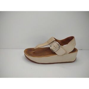 FitFlop Tia Toe Post T-Strap Slingback Thong Sandals Women's Light Tan Size 5